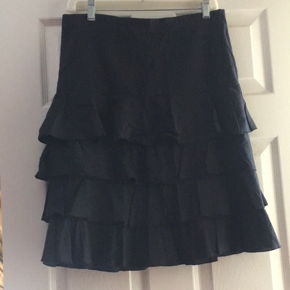 Anthropologie black ruffle skirt, size6, with tags never worn,NWT